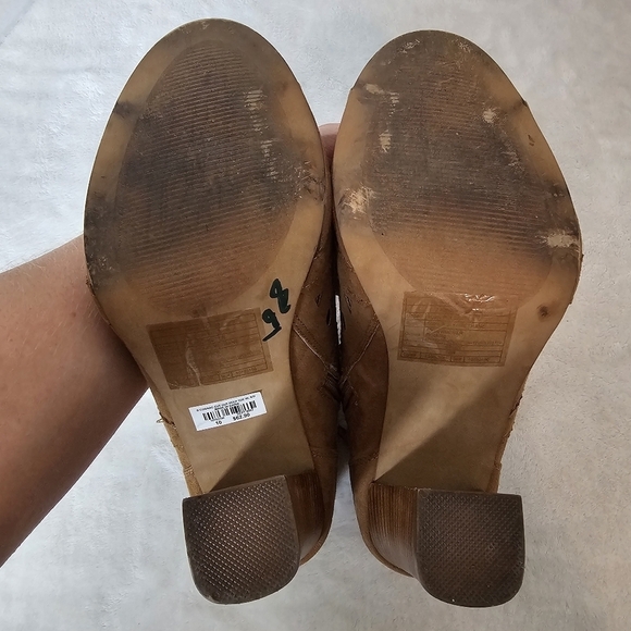 Torrid Cognac Cut-Out Perforated Peep Toe Heeled Booties - Picture 6 of 10